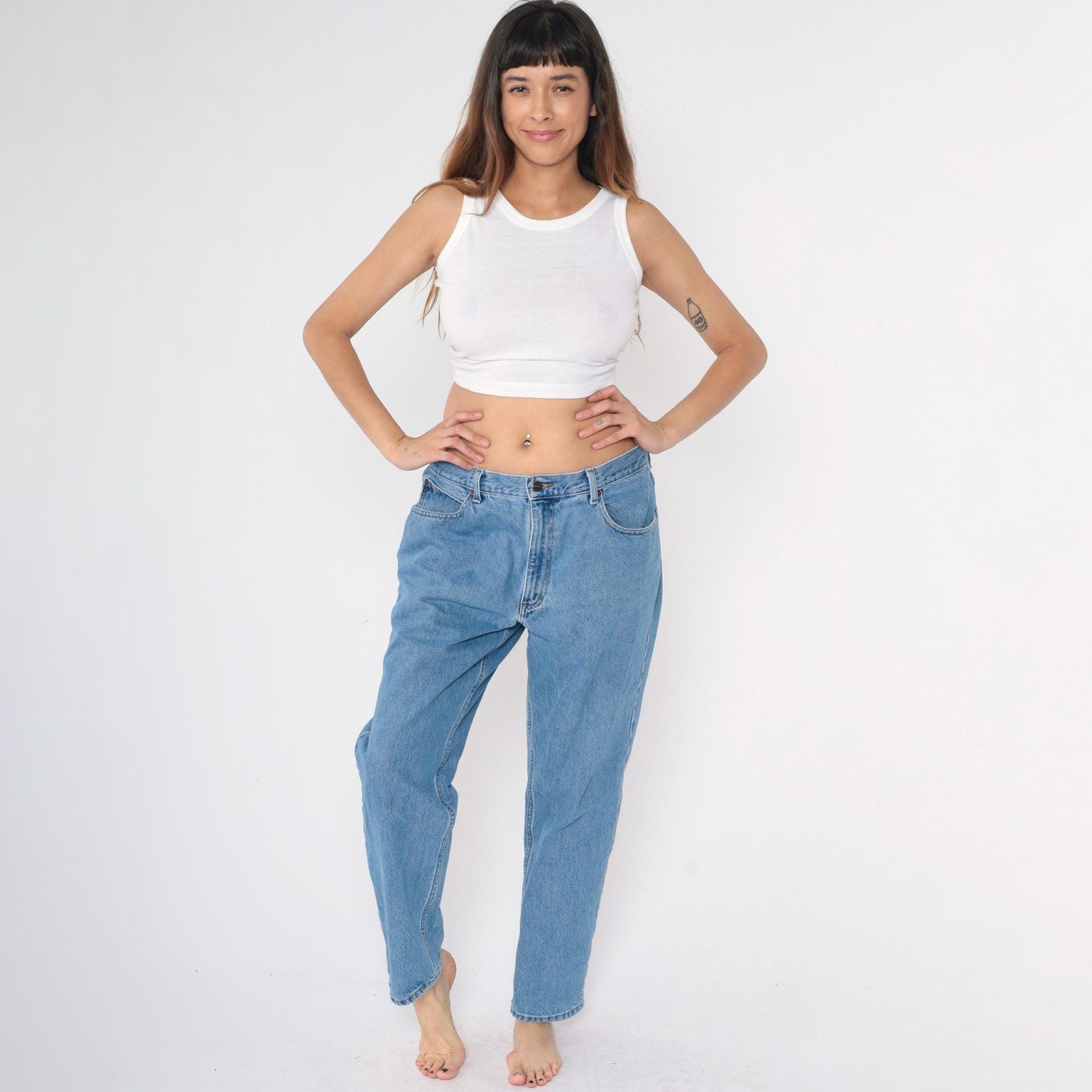 Y2K L.L. Bean Classic Fit Straight Leg High Rise Jeans Blue 37x29