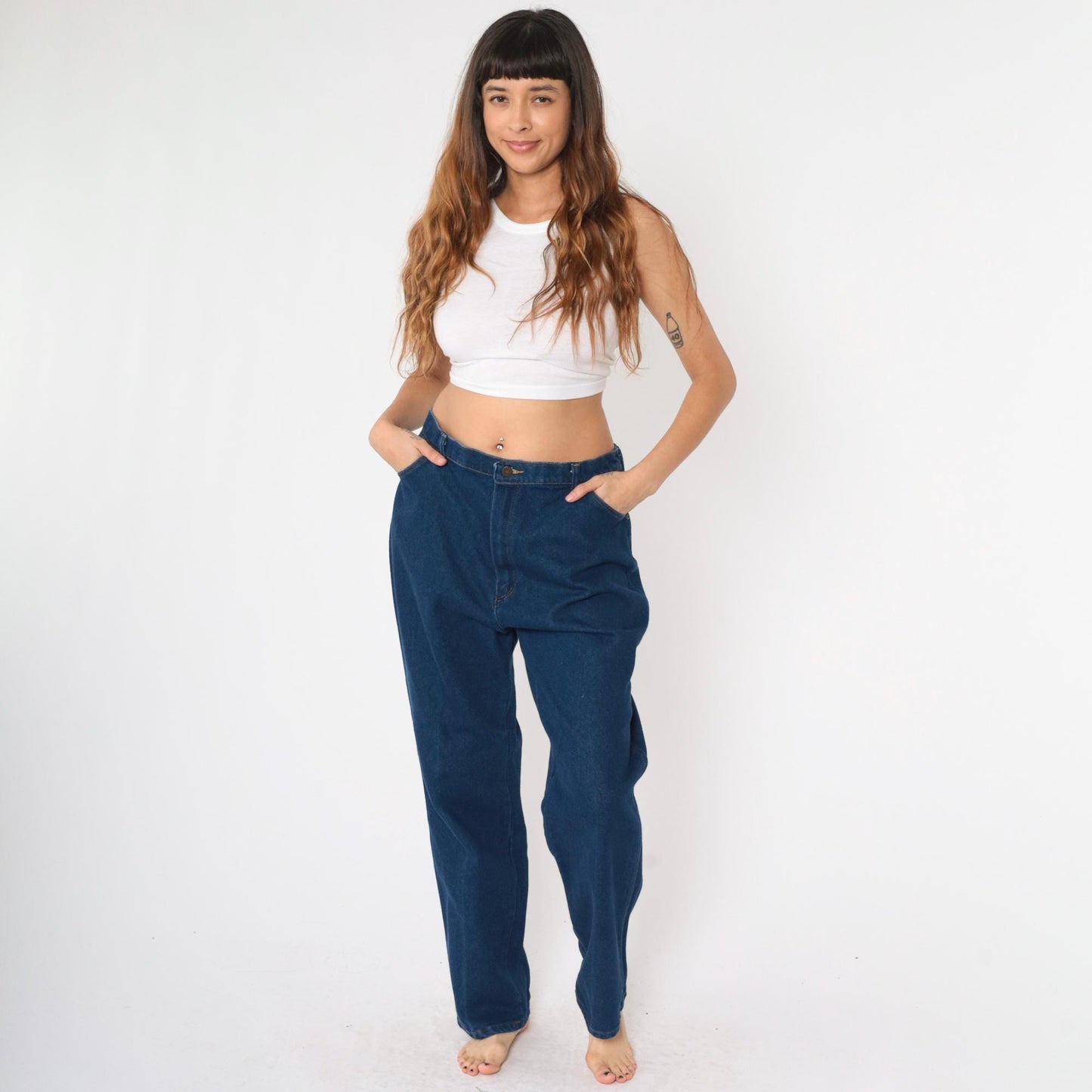 80s Wrangler Dark Wash Straight Leg High Waist Jeans Extra Large