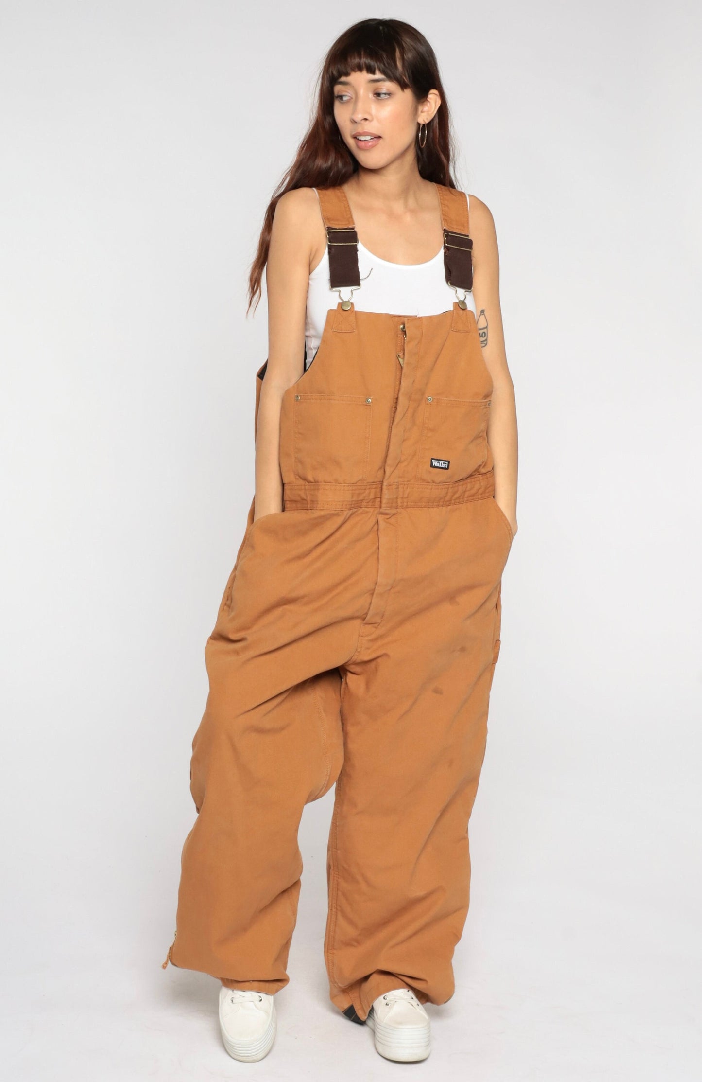 00s Walls Insulated Brown Bib Overalls Workwear Extra Large XL