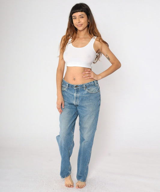 90s Levi's Relaxed Straight Leg Jeans Distressed Blue Denim 36 x 32