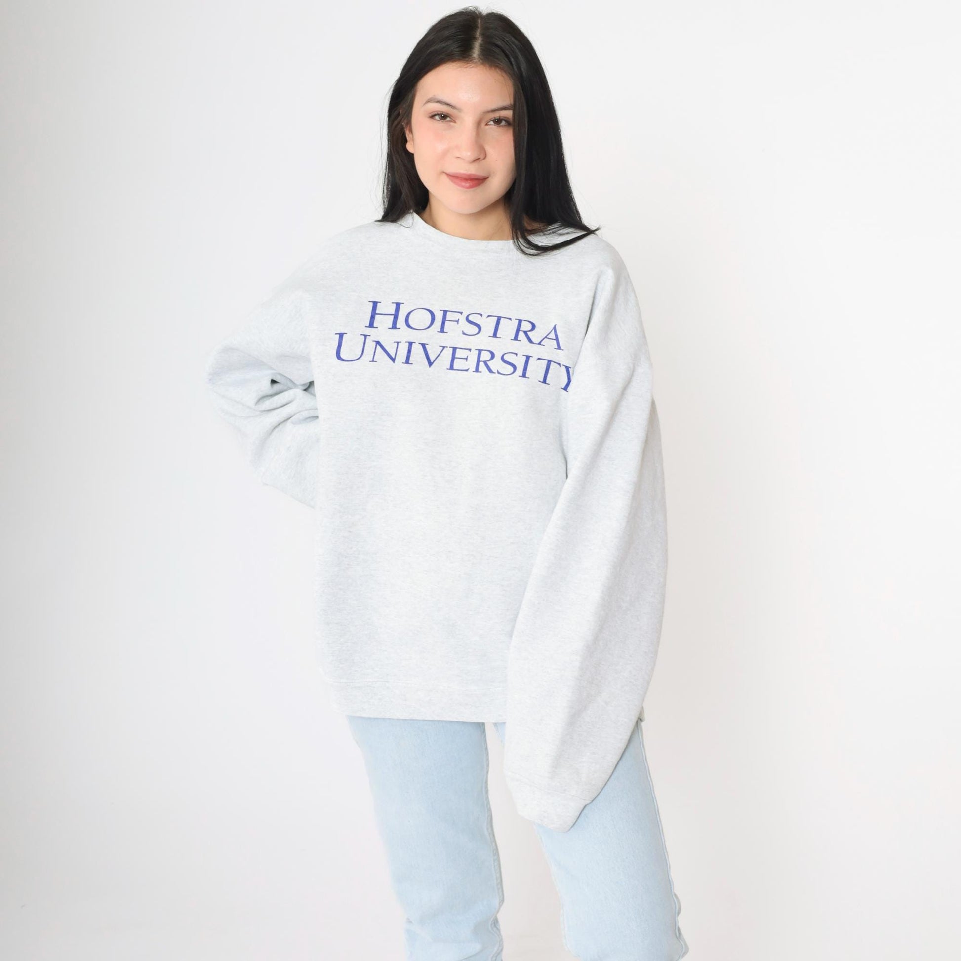 90s Hofstra University Heather Grey Crewneck Sweatshirt Extra Large XL