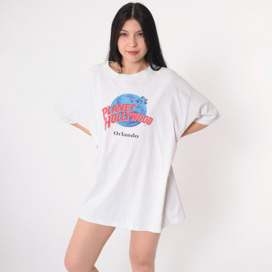 90s Planet Hollywood Orlando T-Shirt White Graphic Crewneck Extra Large XL