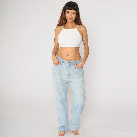 90s Carhartt Straight Leg Jeans High Waist Light Wash Denim 36