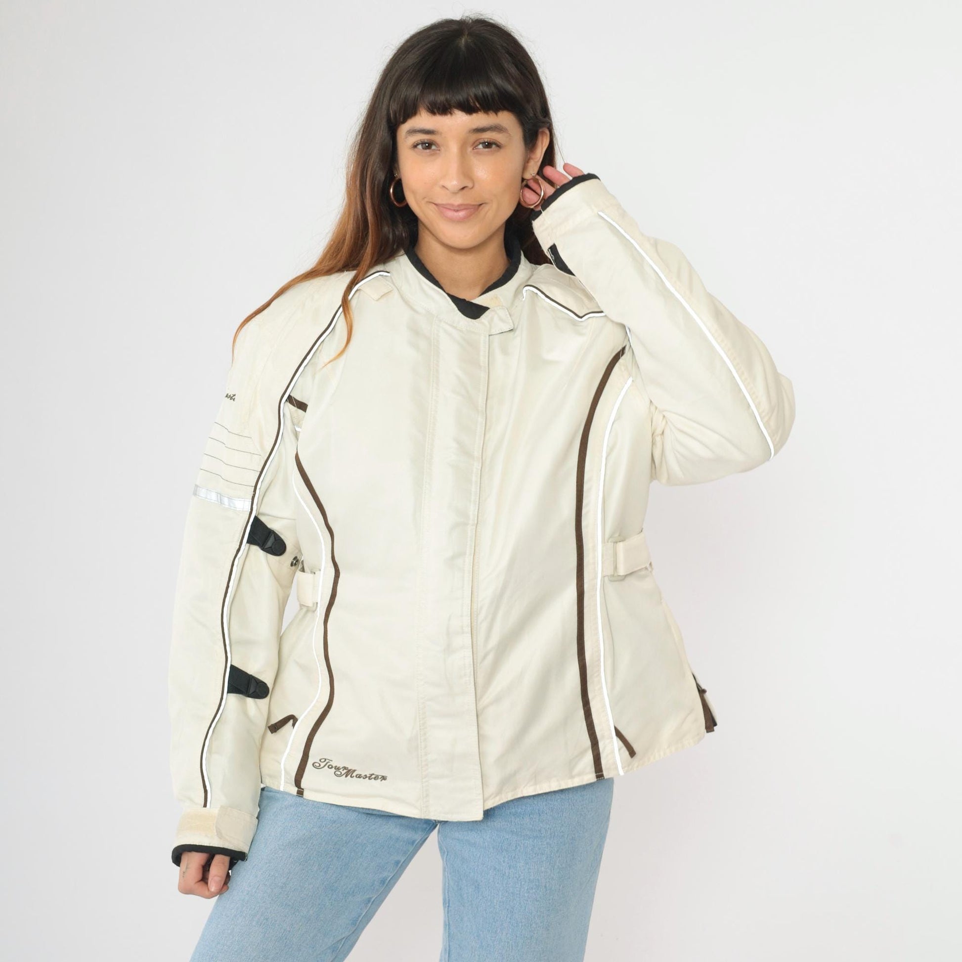 Tourmaster Trinity 3.0 Women's Motorcycle Jacket Cream Reflective Plus MD/18