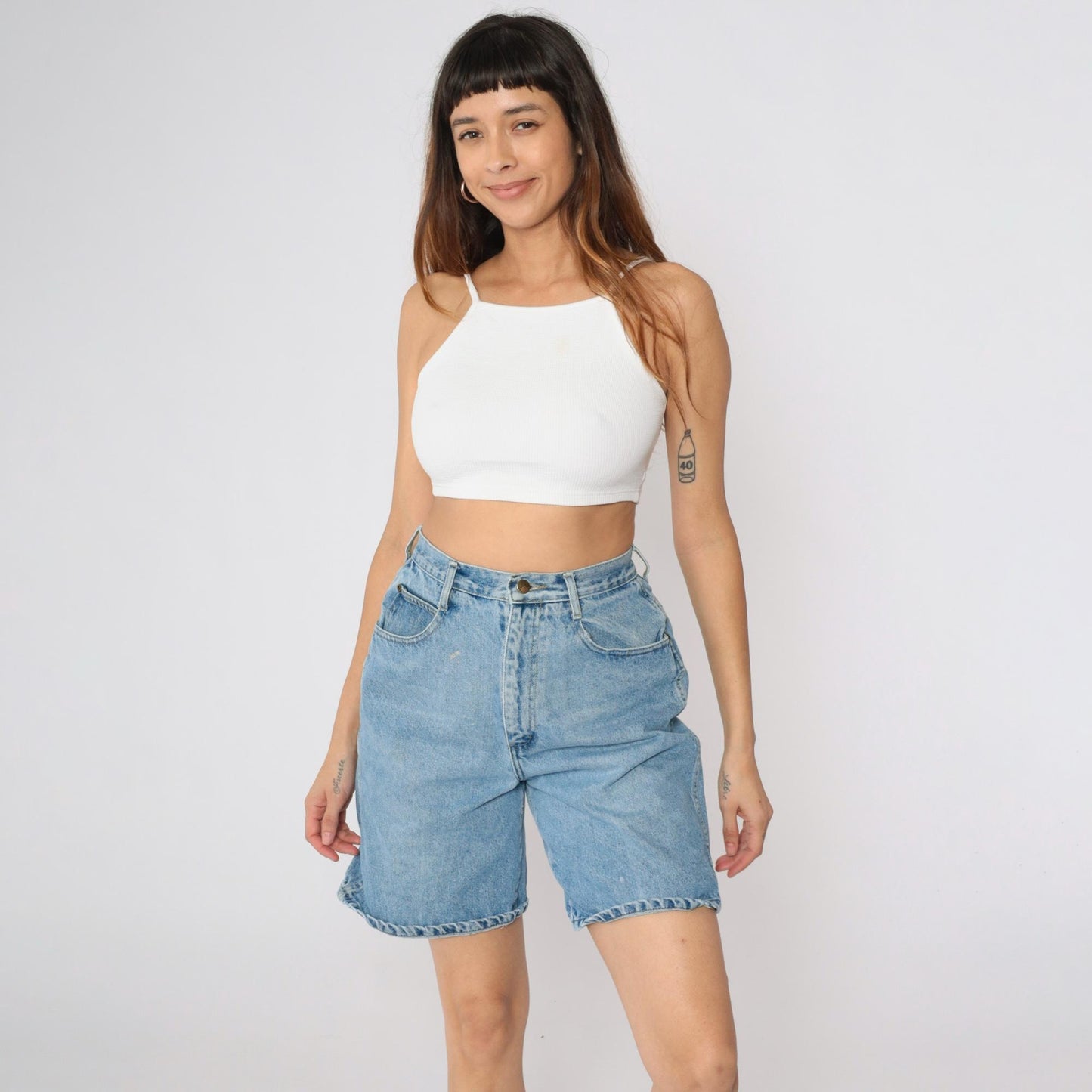 90s Backroad High-Waisted Denim Shorts Blue Small S