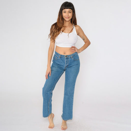 90s Jordache Bootcut Jeans Blue High Rise Cotton Denim Small 28