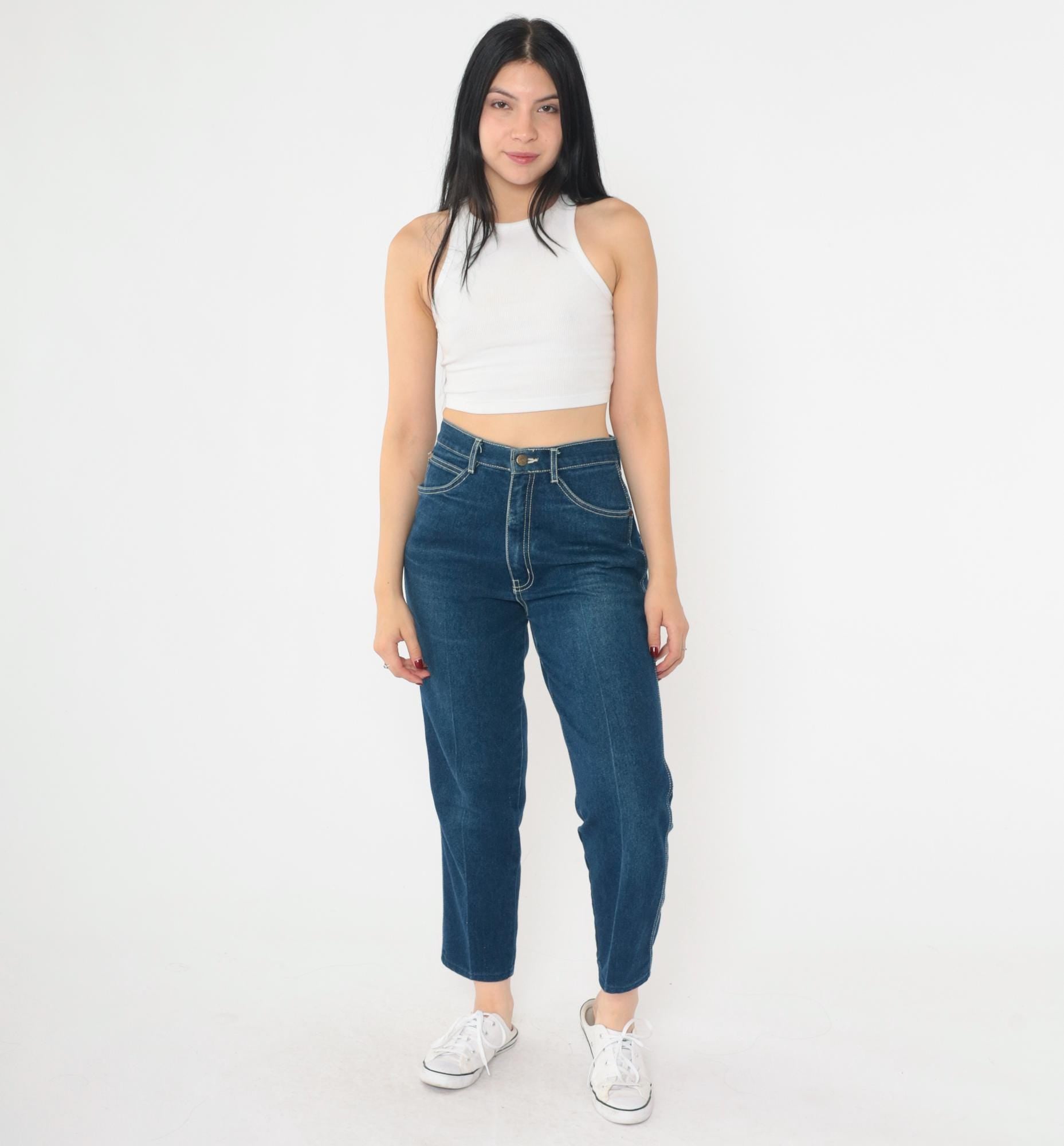 80s Tommy's Dark Wash High-Waist Straight Ankle Jeans Small S