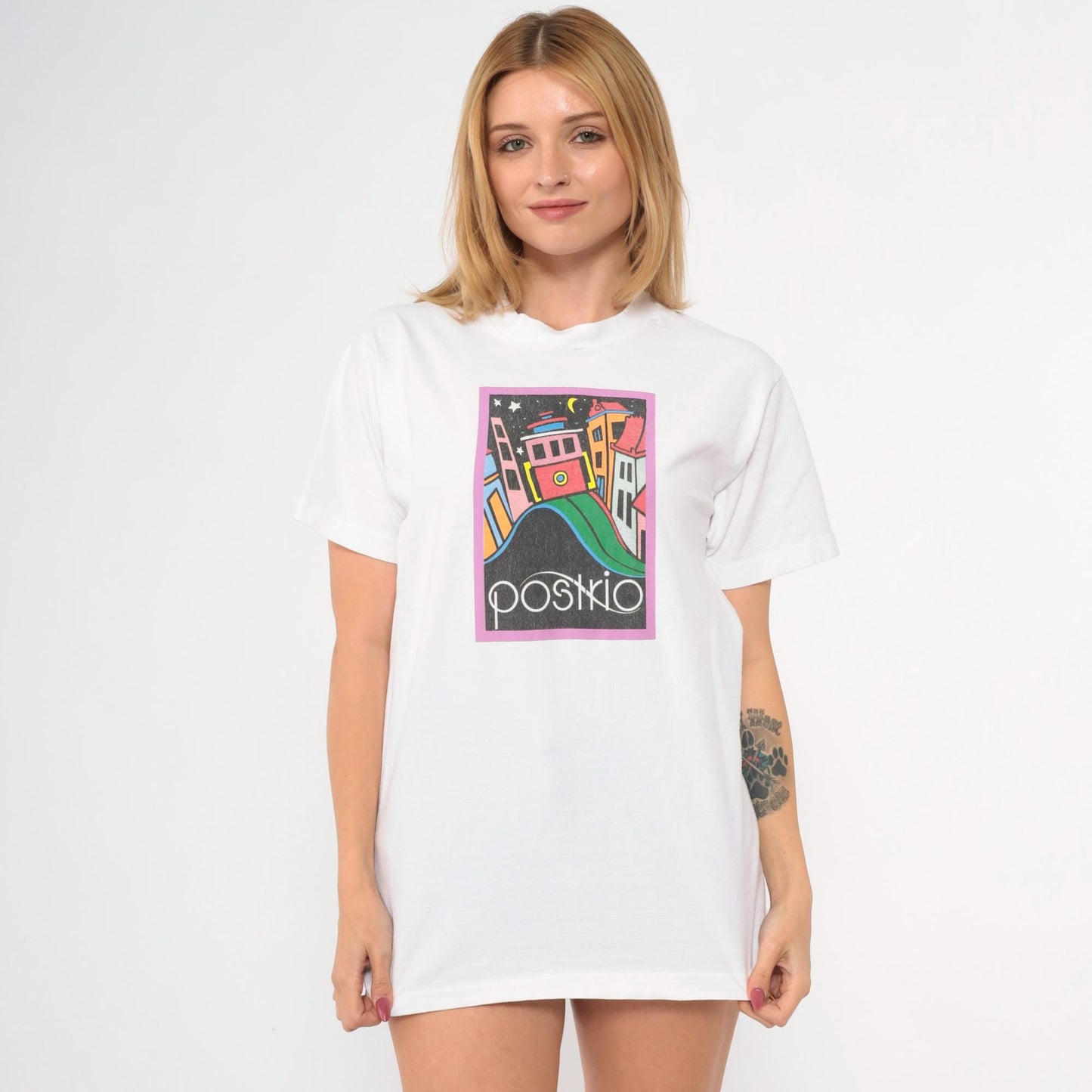90s Postrio Restaurant San Francisco Graphic T-Shirt Cotton Medium
