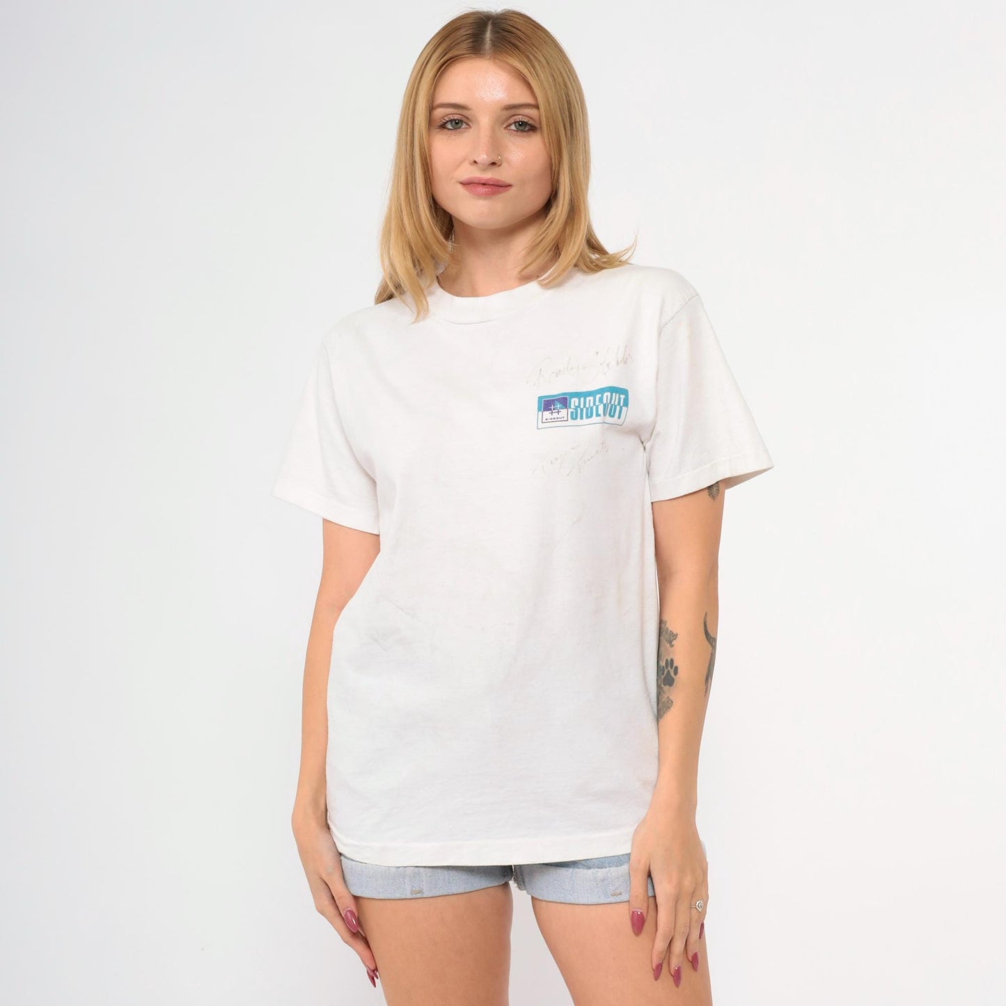 90s Sideout King of the Beach Volleyball Graphic Tee White Single Stitch Small