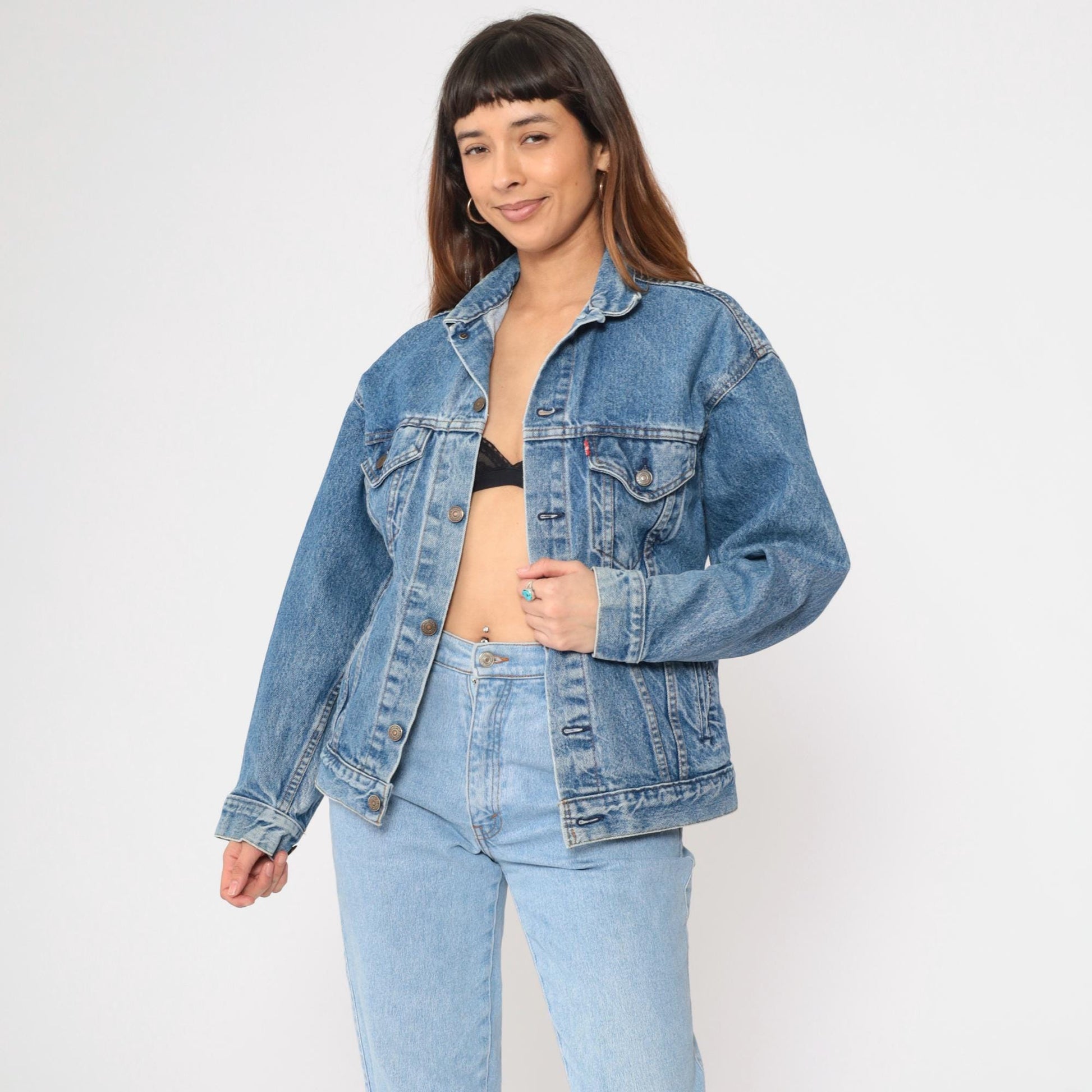 90s Levi's Denim Jacket Blue Button-Up Jean Jacket Medium