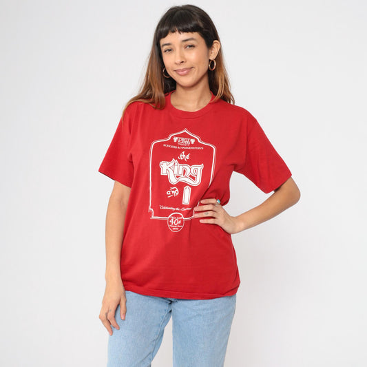 90s The King and I Circle Players Theater Graphic T-Shirt Red Medium