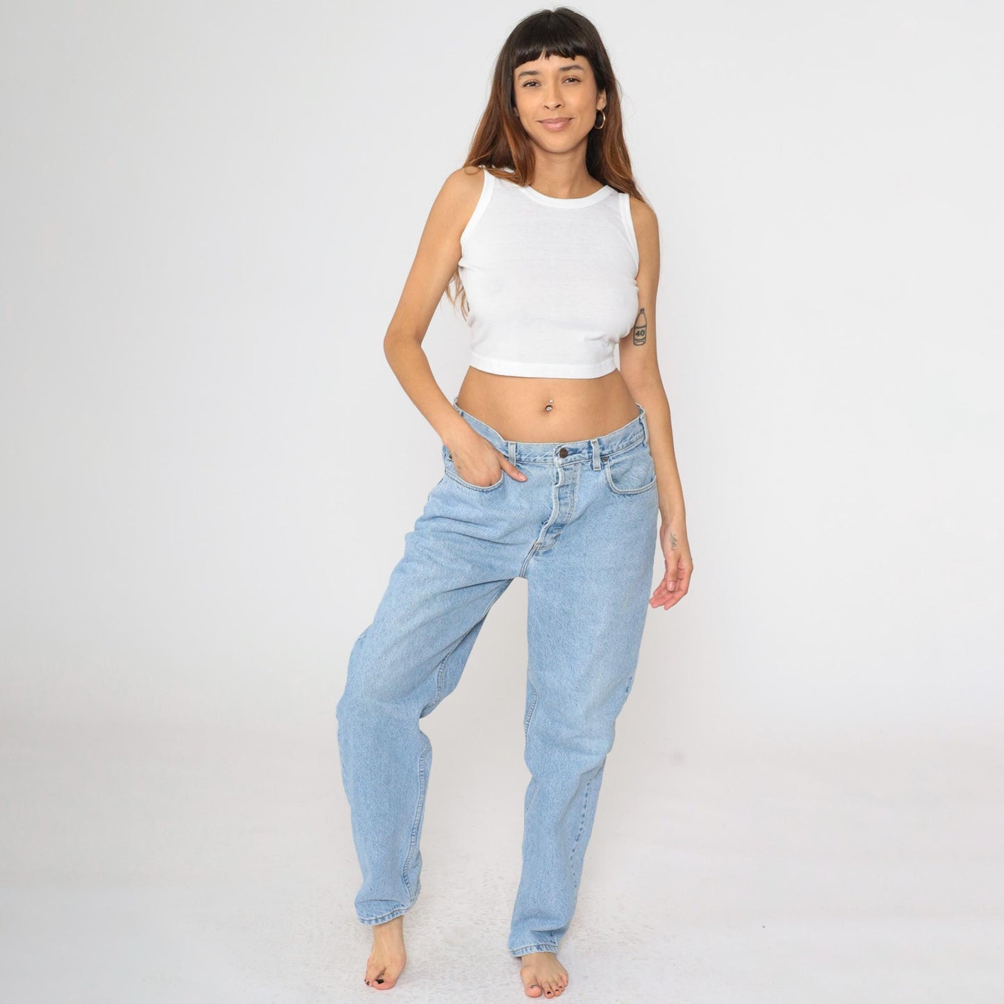 90s Gap Easy Fit High Rise Straight Leg Jeans Blue Denim 36x32
