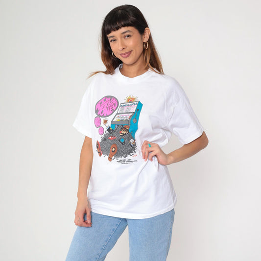 90s Ron Lee's World of Clowns Slot Machine Graphic T-Shirt White Large