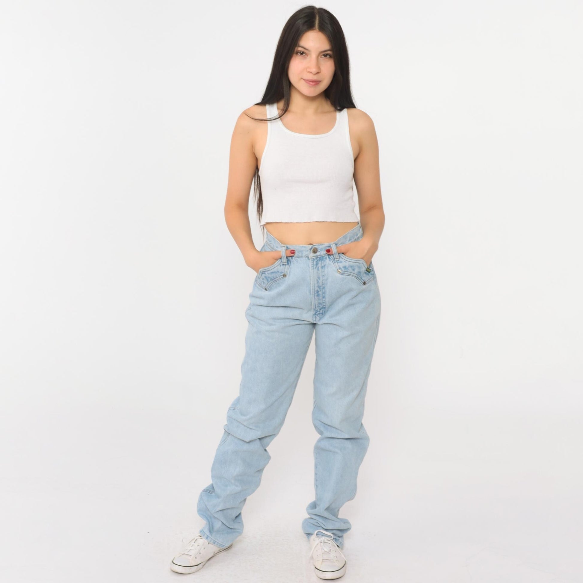 90s Rockies Light Blue Denim High Waist Straight Leg Jeans Small