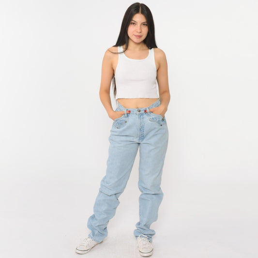 90s Rockies Light Blue Denim High Waist Straight Leg Jeans Small