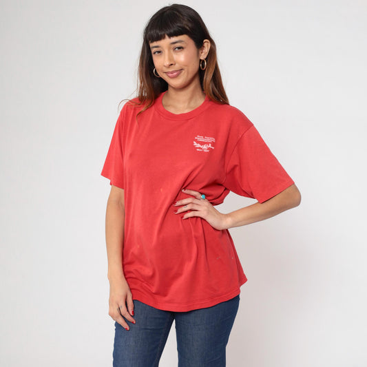 1987 Rose Township Sesquicentennial Michigan T-Shirt Red Jerzees Graphic Large