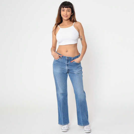 90s Levi's 517 Bootcut Jeans Blue Denim High Rise Men's 36x32