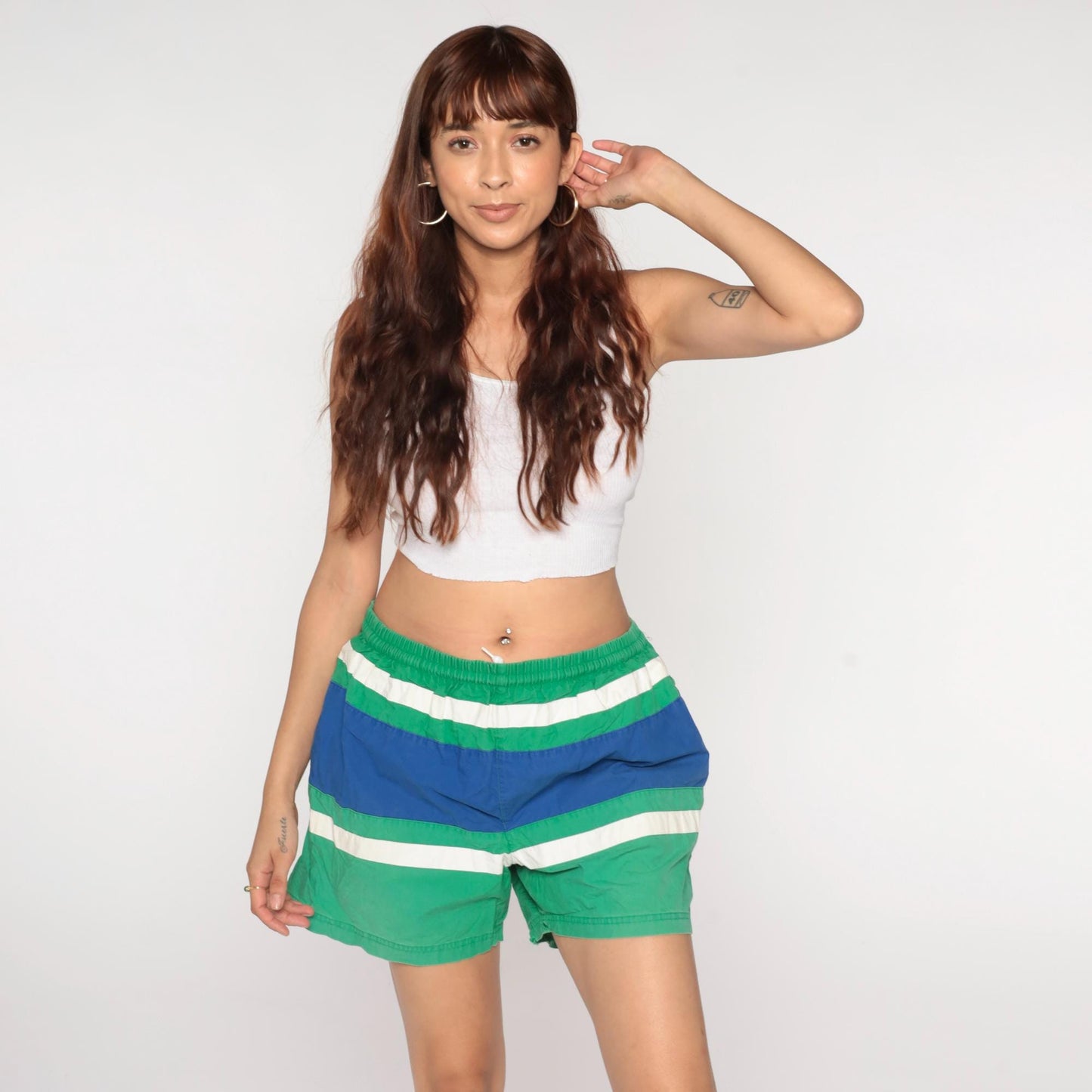90s Polo Ralph Lauren Swim Trunks Green Blue Colorblock Extra Large XL