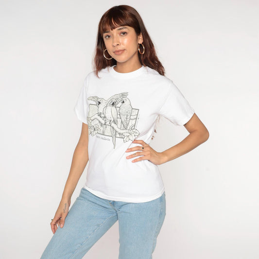 00s Del Sol Parrot Puerto Vallarta UV Color-Changing T-Shirt White Small
