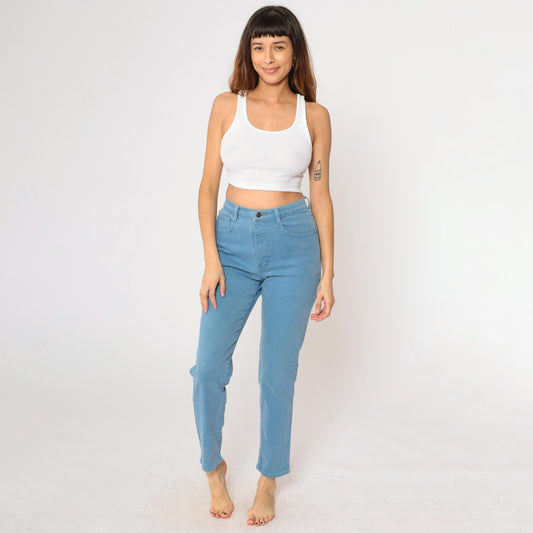 90s Jordache High-Waisted Tapered Jeans Blue Denim Small