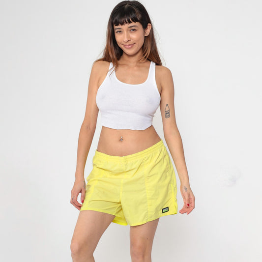 90s Nike Neon Yellow Swim Shorts Men's Large L