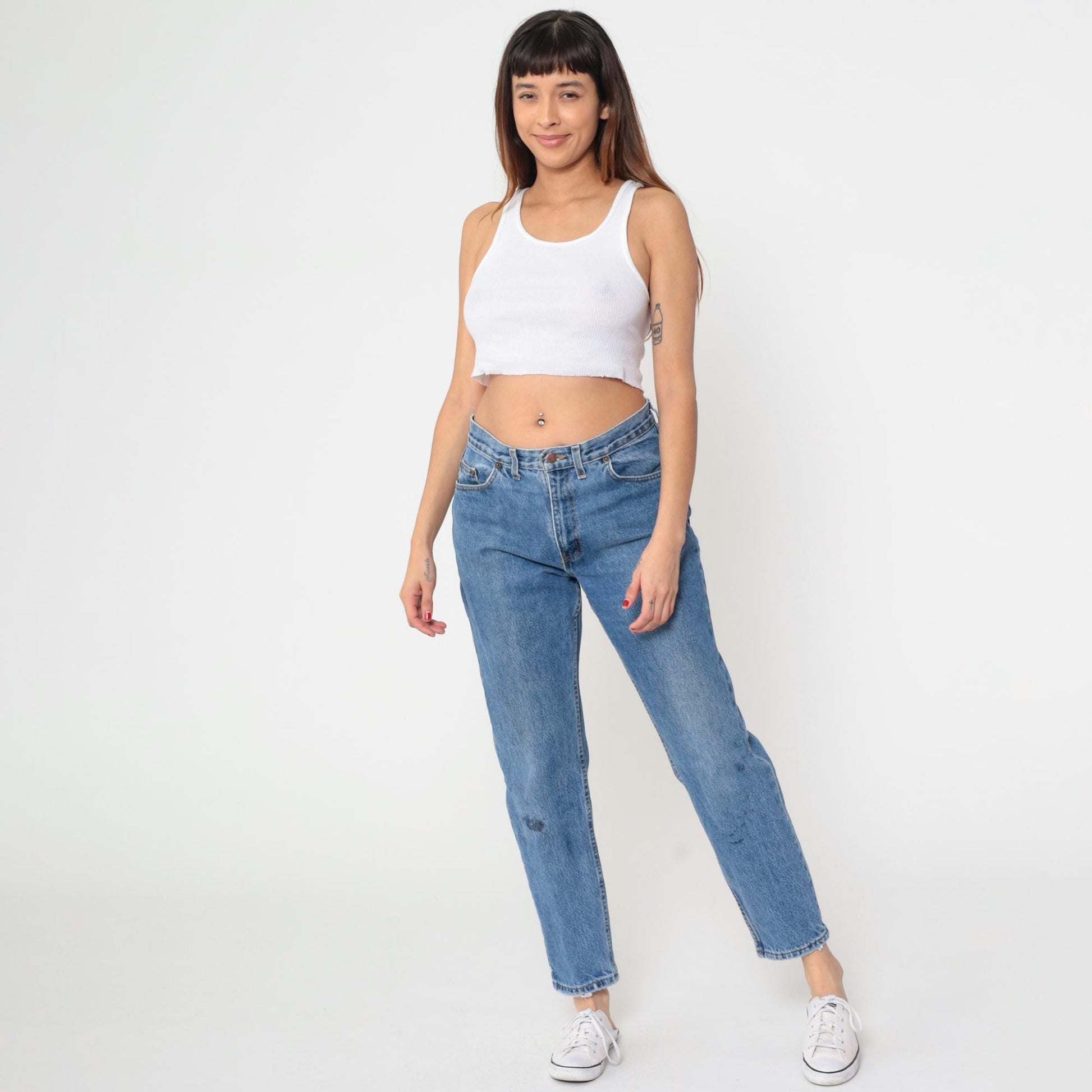 90s Faded Glory High-Rise Straight Leg Jeans Blue Denim 32x30