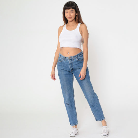 90s Faded Glory High-Rise Straight Leg Jeans Blue Denim 32x30