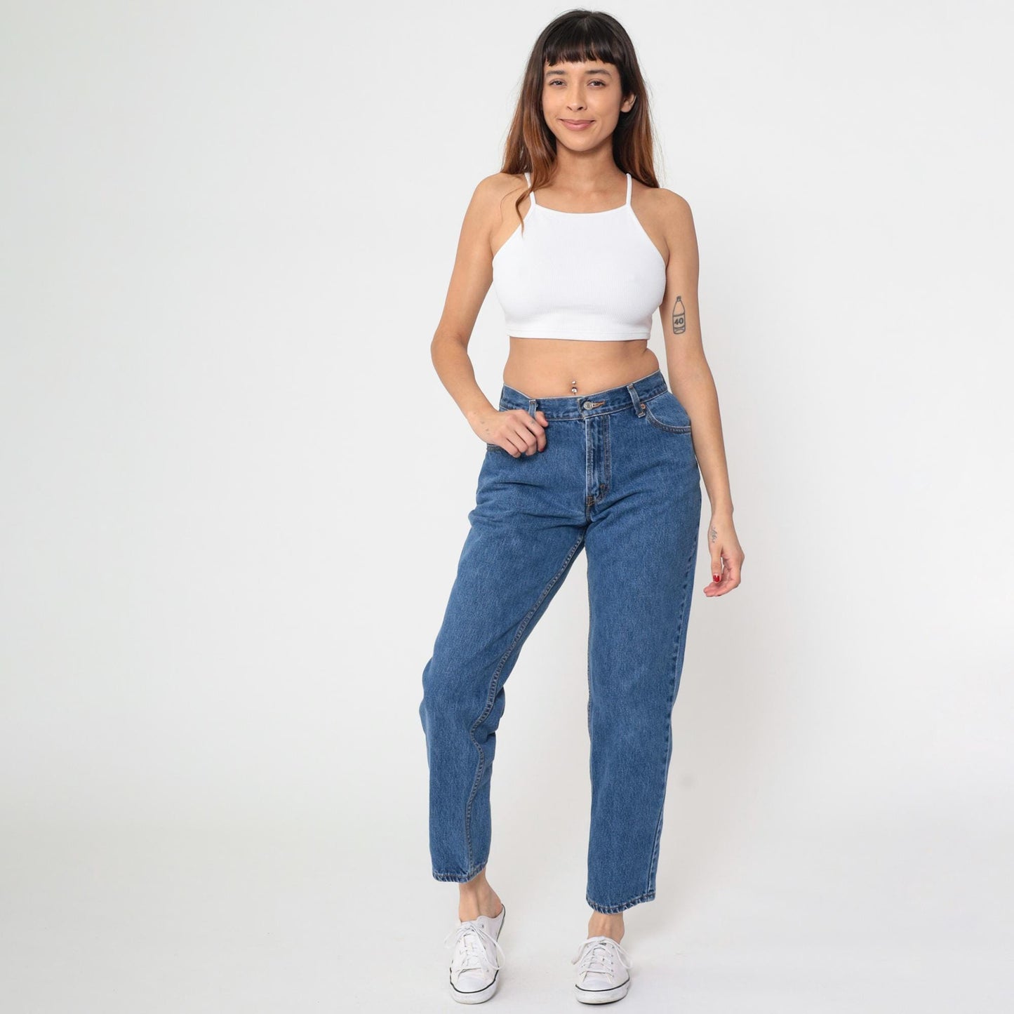 Y2K Levi's 550 Straight Leg High Rise Jeans Blue Denim Medium