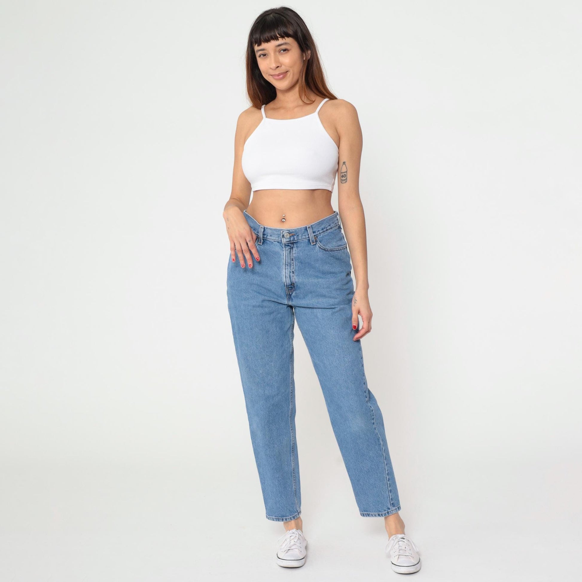Levi's 512 High Rise Slim Jeans Blue Denim 90s Medium Short 30x29