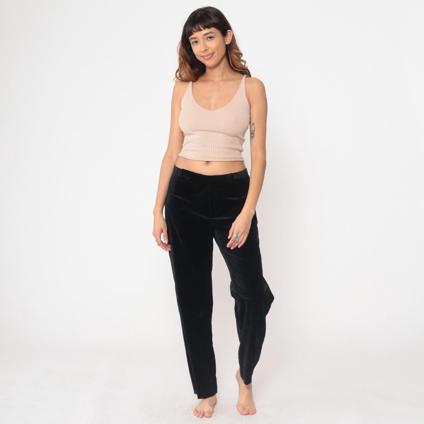 Y2K GAP Black Velvet Straight Leg Pants Low Rise Medium