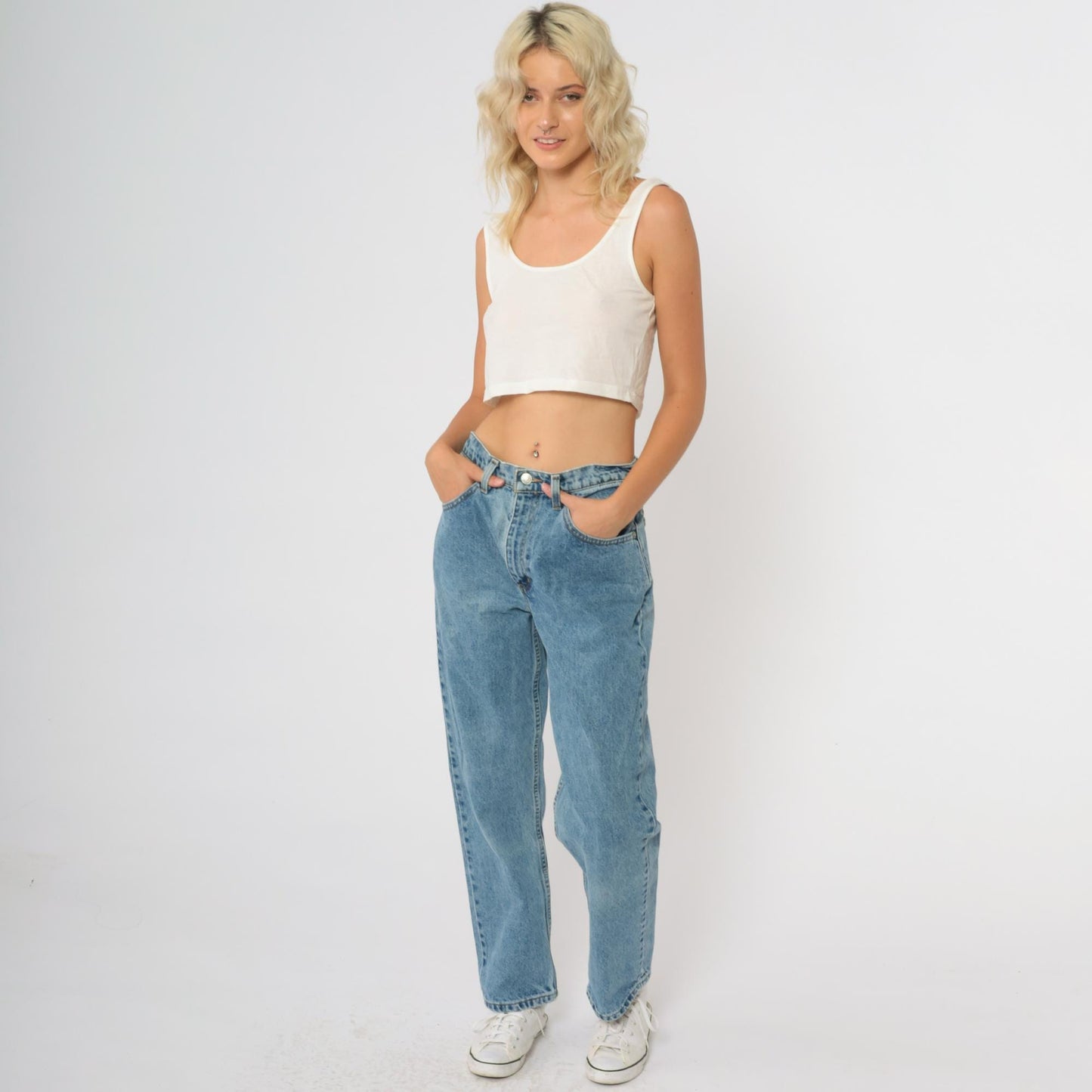 Y2K Polo Jeans Company High Waisted Mom Jeans Medium Blue Denim Size 10