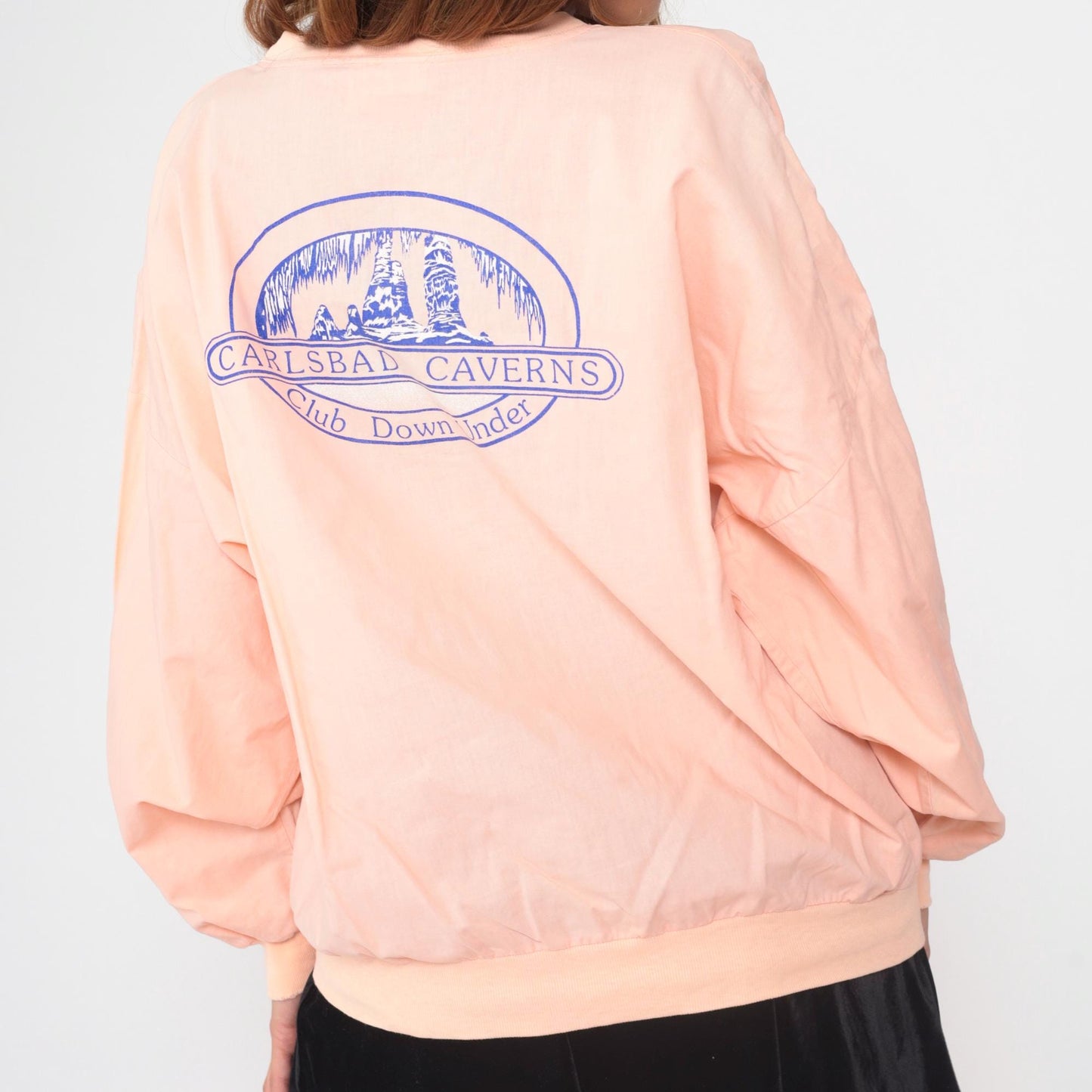 90s Carlsbad Caverns New Mexico Peach Sweatshirt Graphic Pullover Large L