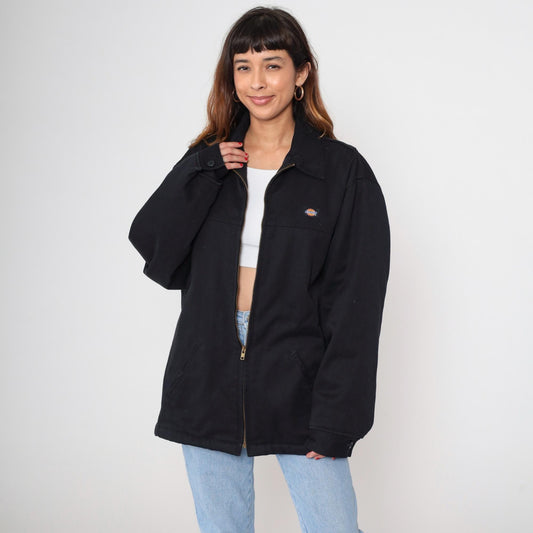 90s Dickies Black Zip-Up Utility Jacket Men's Extra Large XL
