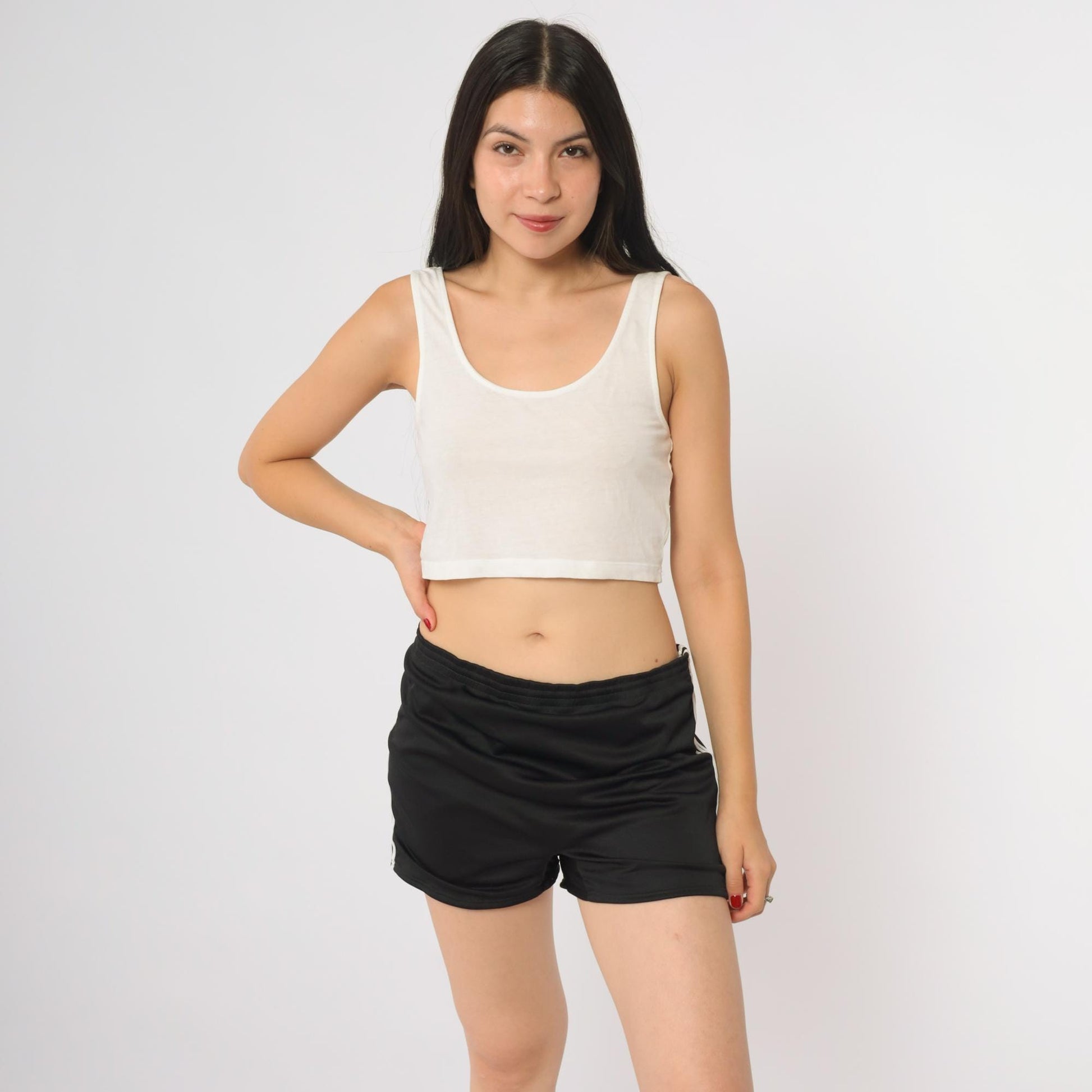 80s Champ Athletic Shorts Black White Stripe Track Shorts Extra Large XL