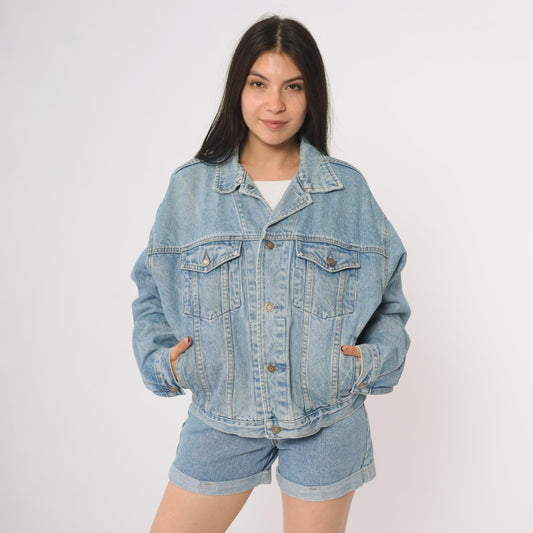 90s GAP Stonewashed Denim Jacket Blue Button-Up Large L