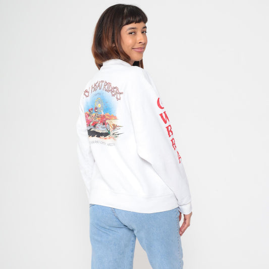 90s Arizona Dry Heat Riders Motorcycle Long Sleeve Graphic Tee White Large L