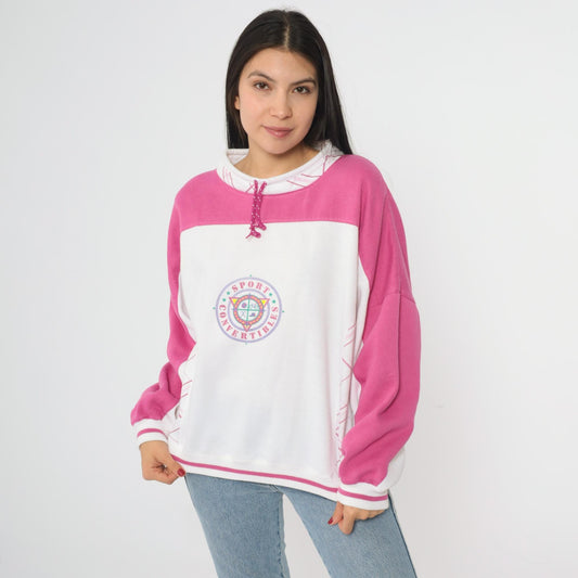 90s Wilson Sports Convertibles Colorblock Sweatshirt Pink White Raglan Large L