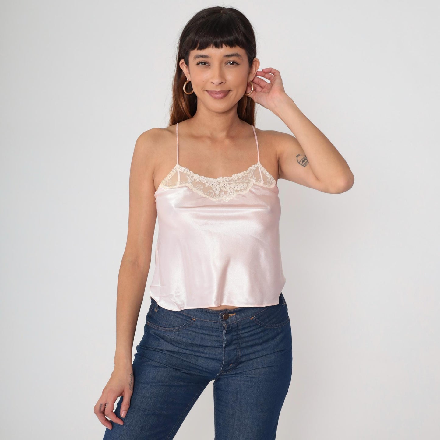 Victoria's Secret 90s Pink Lace Camisole Spaghetti Strap Tank Small