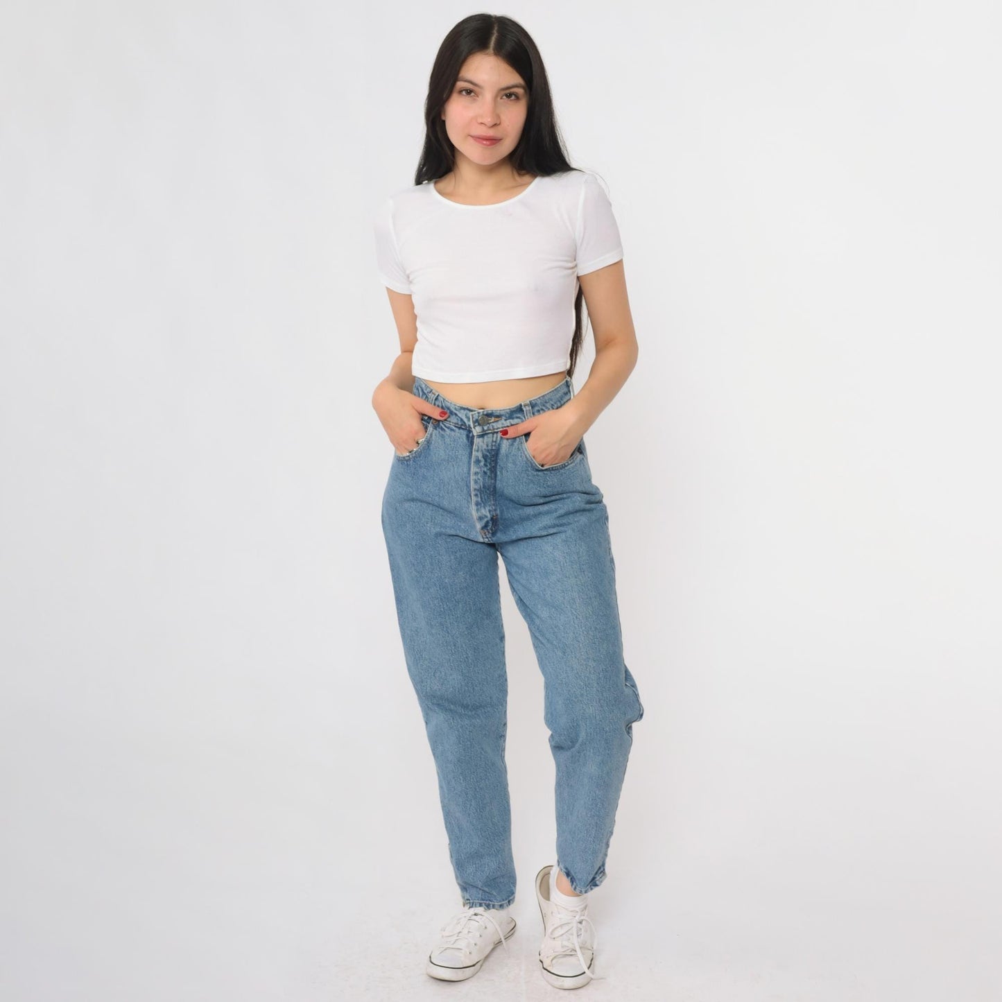 90s Palmetto's Dungarees Mom Jeans Light Blue High Waisted Small S