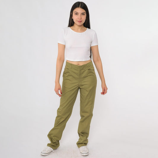 80s Boy Scouts of America Olive Green High-Waisted Straight Pants Medium