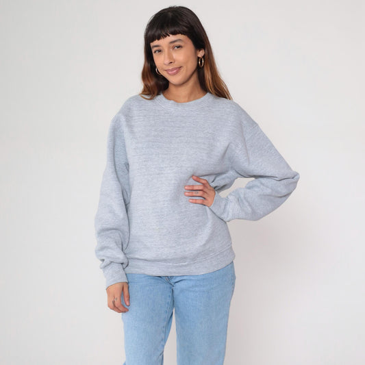 80s BVD Heather Grey Raglan Sweatshirt Crewneck Pullover Large L