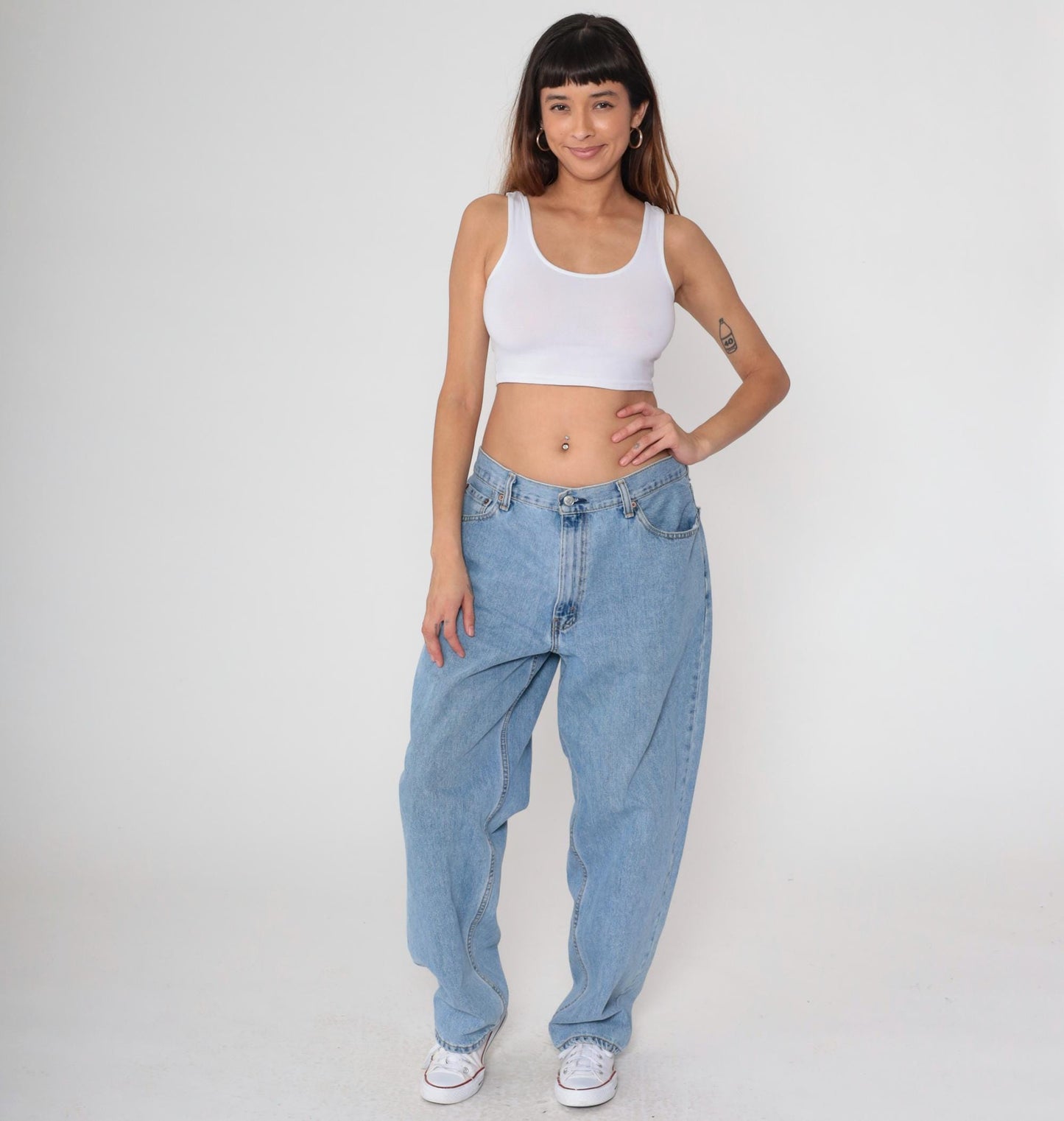 Levi's 560 90s High-Waist Jeans Blue Denim Tapered Relaxed Leg Large L