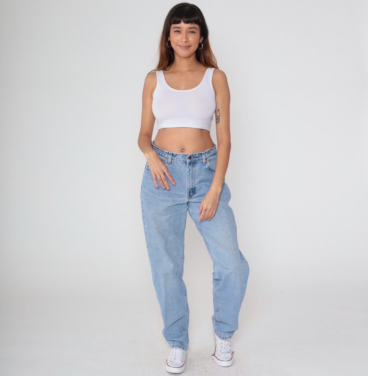 Levi's 560 High Waist Mom Jeans Blue Denim Straight Leg 32 Waist