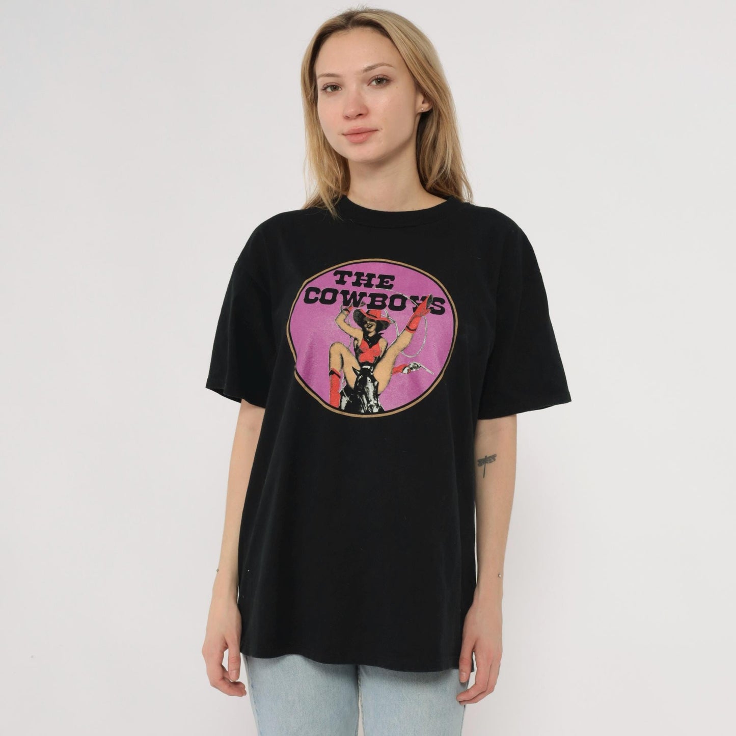 1991 Cowboys Reunion Event T-Shirt Black Graphic Cotton Large L