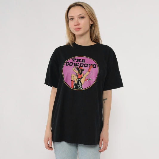 1991 Cowboys Reunion Event T-Shirt Black Graphic Cotton Large L