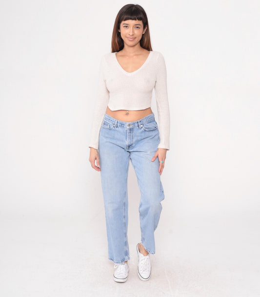 Tommy Hilfiger Y2K Light Wash Straight Leg Jeans Mid Rise Medium M