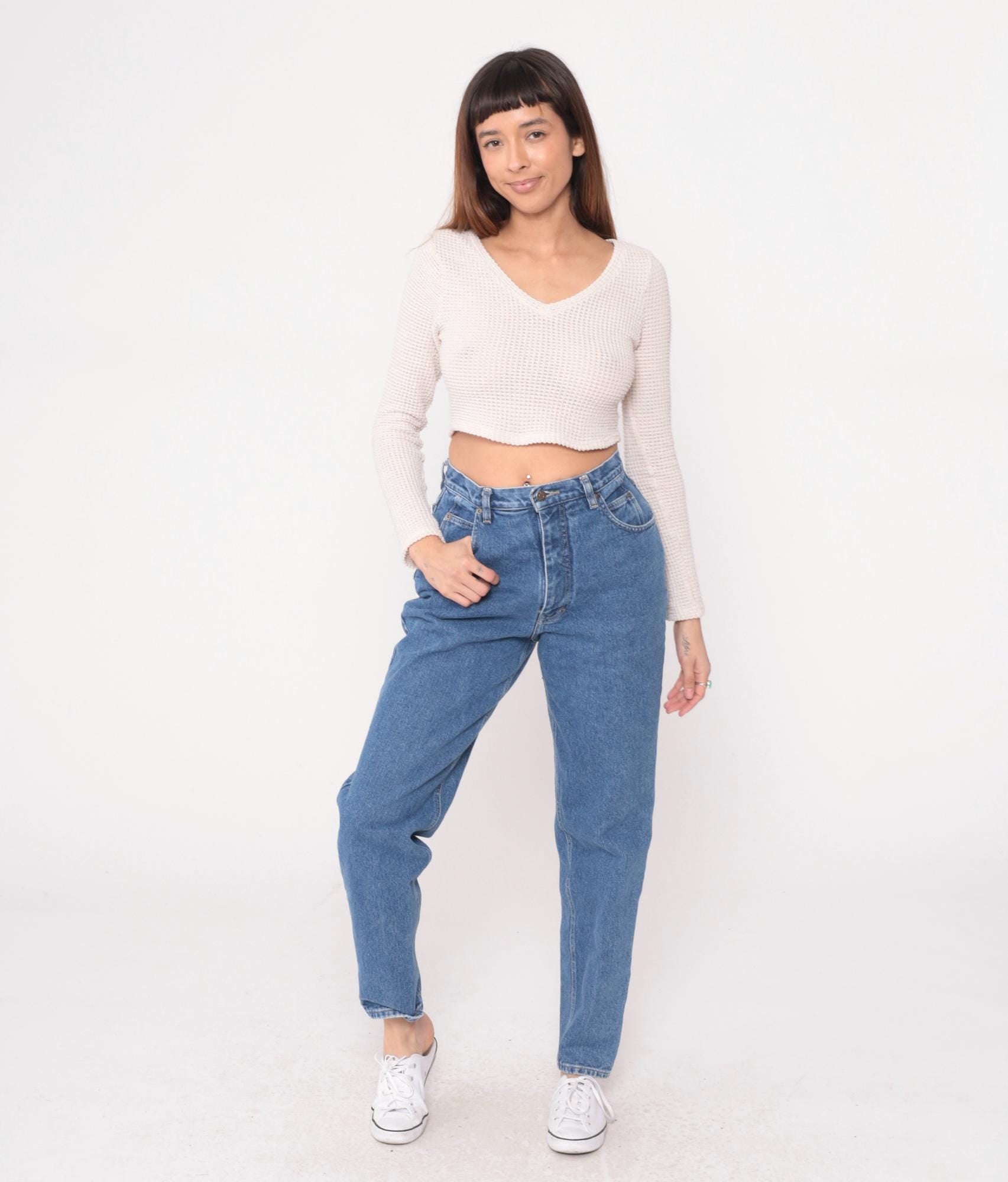 90s Gloria Vanderbilt High Waisted Straight Leg Jeans Medium Wash Blue Medium