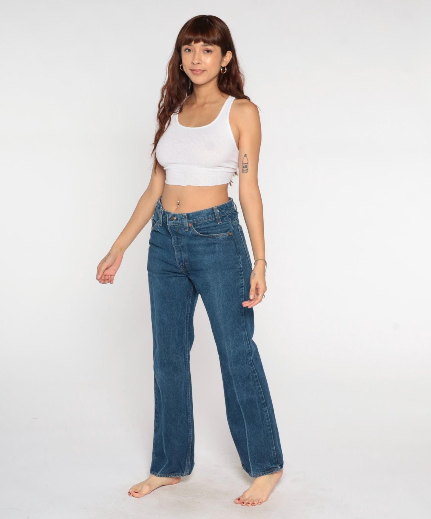 80s Levi's High Rise Straight Leg Jeans Blue Denim 32x32 Medium