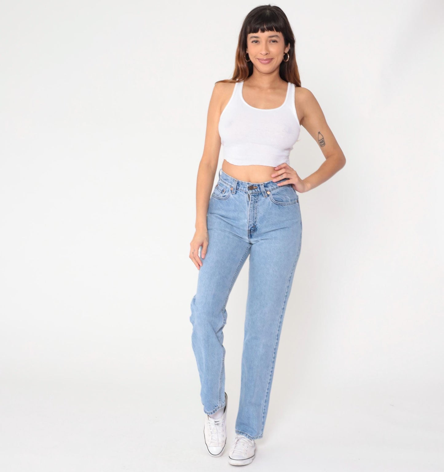 Levi's 521 90s Light Wash High Waisted Straight Leg Jeans Medium