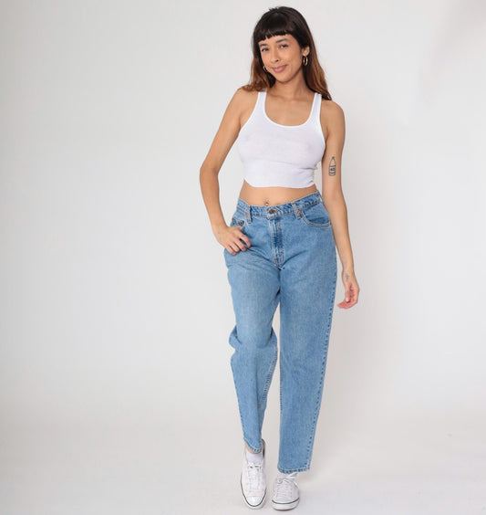 90s Levi's Light Wash High Waisted Straight Leg Jeans Medium M